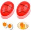 Taiyyi 2 Indicatore per Cottura Uova,Egg Timer in Resina,Strumenti da cucina riutilizzabili, durevoli, sicuri e non tossici(rosso)