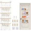 Qivine Porta Peluche a 4 Strati Porta Peluches Cameretta da Appendere Portagiochi da Bagno Con 8 Clip In Legno Risparmio di Spazio Per la Camera dei Bambini La Stanza dei Giochi La Camera da Letto