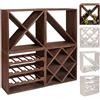 Kesper ts-ideen scaffalatura cubica per bottiglie di vino, impilabile, colore: marrone scuro, Legno, Dunkelbraun, Weinregal X