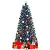 KOMFOTTEU Albero di Natale Artificiale 90/120/150/180 cm, Albero di Natale con Luci LED Incorporate e Base, Christmas Tree in PVC, per Casa, Negozio, Ufficio, Feste (L)