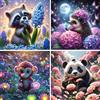 ECBEITF 4 Pezzi Diamond Painting Animali Bambini 15x15 CM, 5D DIY Pittura Diamante Animali Kit Completo, Diamond Arte Painting Decorazione per Casa, Parete, Scrivanie