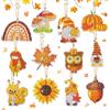 LYLIDIA 12 pezzi Pittura Diamante Portachiavi Autunno 5D Diamond Painting Keychain per bambini Girasole Diamond Painting DIY portachiavi Gnomi per Ringraziamento Raccolto Halloween Decorazione Regalo