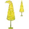 COSTWAY Albero di Natale da 150/180/210 CM, Albero di Natale Artificiale Slim Pre-Illuminato con Punta Flessibile, 216/290/366 Punte di Ramo, 80/120/160 Luci LED Bianche Calde e 8 Modalità (210 cm)