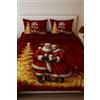 GX GARGIX Set Completo 2 Piazze Matrimoniali Flanella Scozzese rosso Natale (Nat-2)