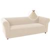BXFUL Copridivano Spessa Copridivano Elasticizzato Copripoltrona Divano Protector Mobili Coperture Tessuto Jaquard Lavabile (3 posti,Beige)
