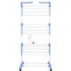 HUOLE Stendibiancheria Verticale con Ruote , Stendino Verticale salvaspazio Pieghevole, Estensibile, Sia per Interni Che Esterni, sopporto per Piccoli Oggetti,Metri di stendino (75*64*170 cm (blu e bianco))