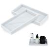 HHXUUAN 2 Vassoio da Bagno in Silicone, Vassoio Toeletta Portaoggetti Vassoio Decorativo, Rettangolare per Organizzare Profumo Gioielli Cosmetici Sapone Dispenser Vanità del Bagno (Marmo)