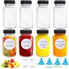 Amentalove 8 Pcs Bottiglie di Succo di Vetro,3.5oz/100ml Mini Bottiglie Vetro, Bottigliette di vetro Piccole per Liquori Alcolici, Mini Bottiglie per Shot con Imbuti Adesivi per Succo di Latte Zenzero