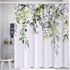 PHANPINT Tenda da doccia con 12 ganci, in tessuto antimuffa, impermeabile, lavabile, 120 x 180 cm, per bagno, orlo appesantito, lavabile in lavatrice, ad asciugatura rapida (verde)