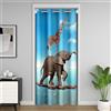 Loussiesd Tenda Oscurante Blackout con Elefante Tenda per Porta con Giraffa per Ingresso Privacy Stile Boho Esotico Copertura per Porta Armadio Tenda 3D Animali Selvatici 106x203cm 1 Pannello