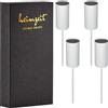 heimzeit Portacandele in Metallo con Punta per Candele a Stelo e Candele da Tavolo [4 Pezzi, Bianco, Rotondo] Portacandele per Corona dell'Avvento per una decorazione d'interni elegante