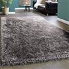 Paco Home Elegante Tappeto Shaggy Pelo Alto Tinta Unita Morbido Brillante In Grigio Chiaro, Dimensione:60x100 cm