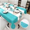 HiBeauty PRO Tovaglia rettangolare, 140 x 300 cm, Cerchio Blu, impermeabile, tovaglia per interni ed esterni, per sala da pranzo, giardino e campeggio