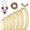 ZHXGO 14 Pezzi Anelli per Ghirlande in Legno, Cerchi di Bambù per Piante in 7 Diverse Dimensioni, Cerchi per Acchiappasogni,Accessori in Legno di Bambù Floreale per DIY Decorazione