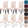 Alishomtll - Set di 4/6 coprisedili in pelle di camoscio, coprisedili vintage in PU elasticizzato, coprisedili universali elastici per sala da pranzo, rimovibili, protezione per sedie lavabili per