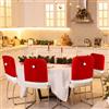 RichDeer Set di 4 coprisedia per Natale, decorazione natalizia, con 4 cappelli di Natale, coprisedia per Capodanno, feste di Natale