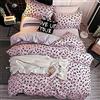 Jqwupup, Set di copripiumino leopardato per letto singolo, 3 pezzi, morbido set di biancheria da letto per bambini, ragazzi, adulti, in microfibra leggera e resistente, (singolo, rosa)