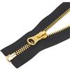 ByaHoGa 2 pezzi 65 cm #5 chiusura lampo in metallo con chiusura lampo divisibile per giacche, cappotti da cucito (colore oro)