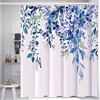 PHANPINT Tenda da doccia con 12 ganci, in tessuto antimuffa, impermeabile, lavabile, 120 x 180 cm, per bagno, orlo appesantito, lavabile in lavatrice, ad asciugatura rapida (blu)