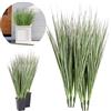RHQFDM 12 Pezzi Verde Piante Artificiali D'autunno Decorazione,Piante Artificiali da Balcone Resistenti ai Raggi UV,Piante Erbacee di Plastica per la Decorazione del Vaso del Giardino del Balcone
