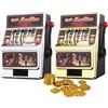 BAKAJI Salvadanaio Slot Machine Stile Las Vegas con Leva, Arcade Gioco per Adulti e Bambini, Giocattolo Decorativo con Luci e Jackpot, Modelli Assortiti, 13 x 10 x 18 cm
