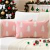 JOTOM Set di 2 Federe per Cuscini Natalizi 30 x 50 cm, con Stampa su Entrambi i lati, Decorative per Divano, Letto e Divano, Decorazione Invernale per Casa, Divano e letto (Rosa)