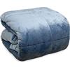 Ruoccohome Trapunta Letto Singolo 170x260 cm Piumone Invernale in Velluto Morbido e Caldo sonno - Blu