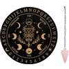AHANDMAKER AHANMAKER - Tavola a pendolo da strega, in legno, con cristallo di quarzo rosa, pendolo per la decorazione dell'altare mentale, fasi lunari e fiori
