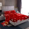 Homewish Set di biancheria da letto con fiocchi di neve di Natale per ragazzi e ragazze, set di lenzuola a tema natalizio da 4 pezzi, lenzuolo con angoli, lenzuolo piano, regali di Natale, Babbo Natale, rosso