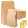 Czkonore 60 pezzi sacchetti di carta calendario dell'avvento piccolo, 9x18x5,5 cm sacchetti regalo in carta kraft marrone con adesivi, sacchetti per panini con regali sacchetti di carta fai da te per Natale