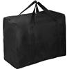 Azonelife 120L Grande Borsa Portaoggetti con Manico, Borsa di Immagazzinaggio Buste Trasloco, Sotto Letto Sacca Organizzatore Sacchetto per Armadio Vestiti Piumino Trapunte Viaggio (Nero)