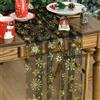 Artoid Mode Runner da tavolo in tulle di garza nero oro fiocchi di neve invernale 70x300 cm, decorazione da tavolo cucina Natale per interni vacanza festa decorazione