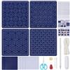 FREEBLOSS 4Set Sashiko Stencil Kit Sashiko Modello Solubile In Acqua Kit Sottobicchiere Sashiko Stencil Kit Sottobicchiere Sashiko Kit Sashiko per Amanti Del Ricamo Stencil per Quilting