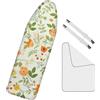 PHILORN Copriasse da Stiro Cotone 120x40 cm con Funzione di riflessione del Calore e Stiratura Rapida, Dotata di Rete ed Elastico, Assi da Stiro 38-45 cm x 130-140 cm, Margherite Verdi