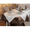 texpot Tovaglia 100 x 100 cm, colore: marrone moca, con bordo in raso, 100% cotone, damascata