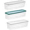 Bhina 3 Pezzi Contenitori per Spaghetti con Coperchio, Scatole per in Plastica per Spaghetti, Barattoli per Pasta Contenitori per Alimenti Ermetici per Conservazione Cereali, Noci, Fagioli (3 Colori)