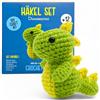 MIJOMA Set all'uncinetto con animali per principianti ed esperti, kit fai da te Amigurumi all'uncinetto con istruzioni, lana, aghi e accessori, pacchetto all'uncinetto per bambini e adulti (dinosauri