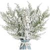 Kunjocy - Confezione da 4 rami di pino innevato con bacche bianche, 45 CM decorazioni natalizie, rami di pino per Natale, pigne, bacche, ornamenti per feste natalizie, steli per albero, ghirlanda