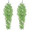 MIPIACE 2 Pcs Pianta Artificiale Sospesa 70CM Pianta Finta Cadente Piante Pendenti Artificiali Fiori Artificiali Cadenti da Interno per Casa Giardino Balcone Ufficio (Bianco)