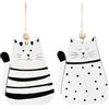 Logbuch-Verlag 2 gatti da appendere con ciondolo pasquale bianco e nero, 10 cm, per bambini e adulti