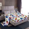 Homemissing Set di lenzuola con angoli per bambini, ragazze, adolescenti, stile hip hop, colorato, con gamepad, skateboard, misura singola, 3 pezzi