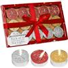 DECO EXPRESS Lumini Candele Natalizie Set, Pacco da 6, 12 o 15 con 2,5, 3 o 6 Ore Non profumato, Decorazioni Natale (Confezione multipla da 15)