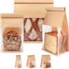 MORAINJAY 30 Pezzi Sacchetto di Pane con Finestra e Chiusura,Sacchetti Carta di Imballaggio Alimentare Kraft,Marrone,13x28+10cm,Ottimo per Prodotti da Forno,Panini,Biscotti,Toast ecc