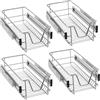 Froadp Cassetto Telescopico Estraibile Mensola da Cucina Ripiano Scaffale con Guide Scorrevoli Cestelli a Rete Stoccaggio Portabicchieri per 30cm Cucina Armadi (Larghezza effettiva 27cm, 4 pezzi)