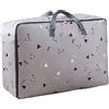 Disino 100L Borsa di Immagazzinaggio, Grande capacità Porta Abiti, Impermeabile Contenitori Sottoletto con Manico, Pieghevole Borsa Organizzatore per Trapunte Coperte Biancheria da Letto (Grigio)