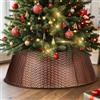 Lanpn Metallo Collana Albero di Natale 70cm, Gonne Albero di Natale Christmas Tree Collar Per Media M Alberi Artificiali Interno Esterno - Decorazioni Natalizie (Rame, Tessitura Orizzontale)