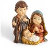 Logbuch-Verlag Mini presepe natalizio in resina, 7 cm: decorazioni Natale casa, natività con Maria Giuseppe e Gesù Bambino, statuina elegante dorata per tavolo o finestra