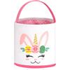 BTHRORO Cestino di Pasqua per bambini, Adorabile Unicorno Borse Cestini Pasquali con Manico per la Caccia alle Uova e Giochi, sacchetti per feste di Pasqua