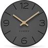 Cander Berlin MNU 2615 Y - Orologio da tavolo silenzioso, senza ticchettio, 15 cm, analogico, funzionamento a batteria, vintage, grigio, nero, in MDF