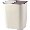 F Fityle 18 L Pattumiere da Cucina, Cestino per La Separazione E del Bagnato Cestino per Rifiuti da Ufficio 2 Scomparti per Casa, Cucina, Camera da Letto, Soggiorno, Bagno, Bianco